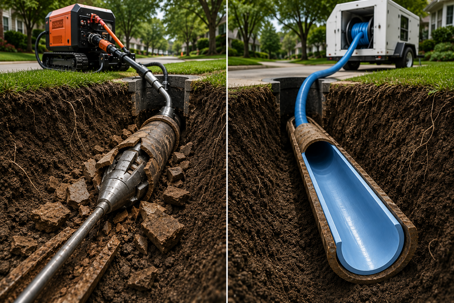Pipe Bursting vs. Pipe Lining underground
