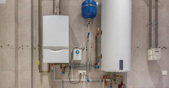 water heater in boiler room