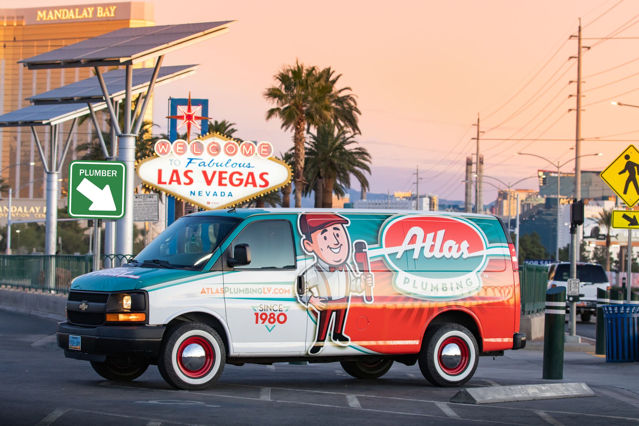 Atlas Plumbing Truck VEGAS Sign