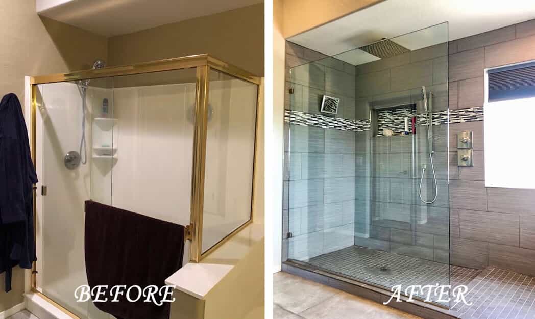 Before and After of Bathroom Remodel in Henderson, NV